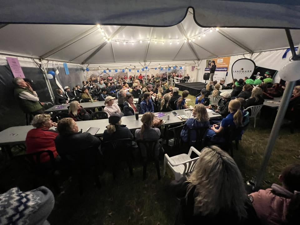 Supporters gathered at the championship marquee