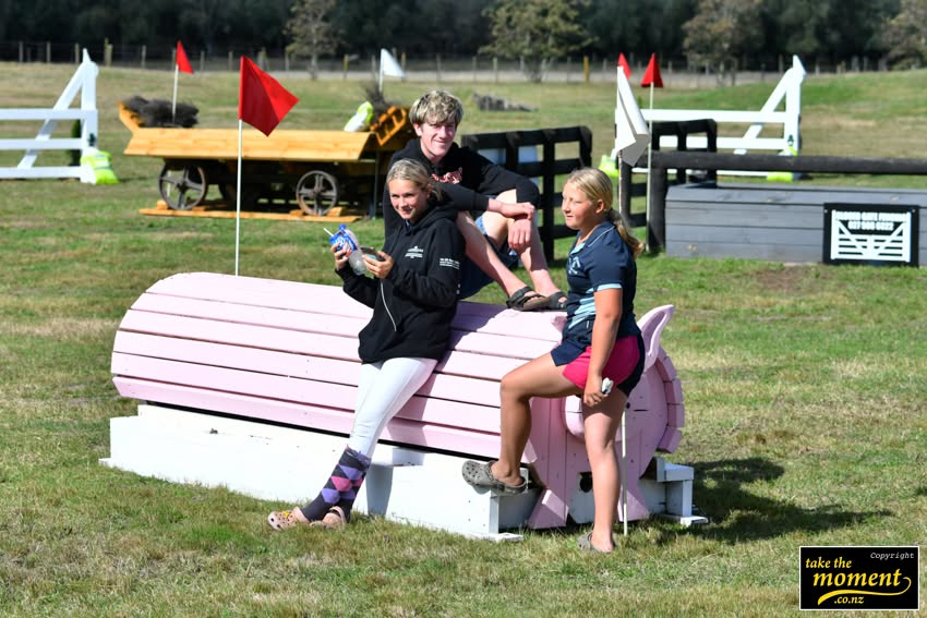 Young supporters at a cross country fence